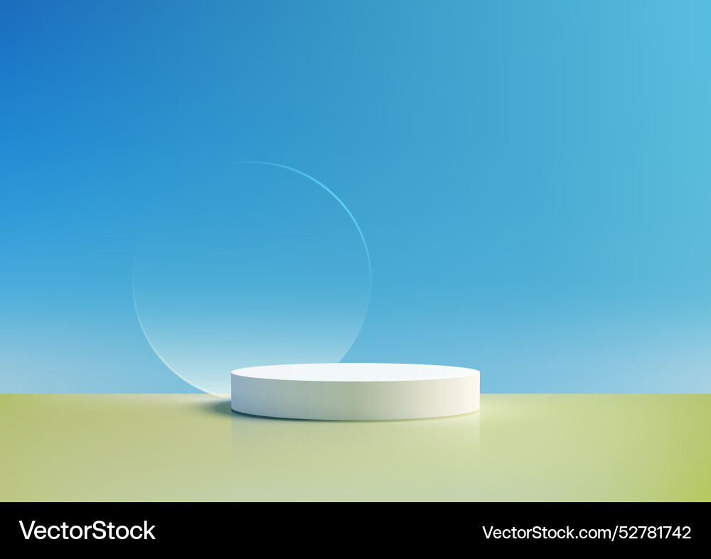 Minimalist 3d weißes Podium auf grüner Oberfläche Minimalist 3d weißes Podium auf grüner Oberfläche vektorbild