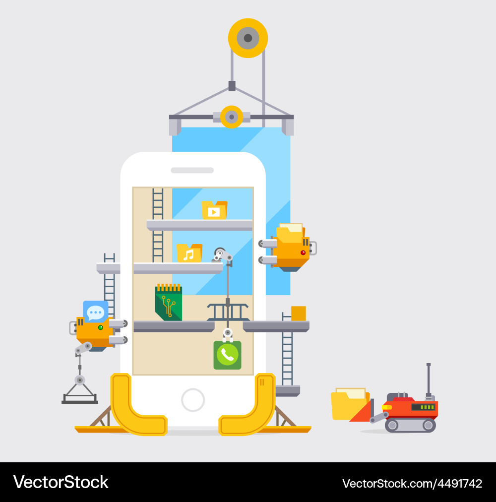 Mobile App Development Interface vector image