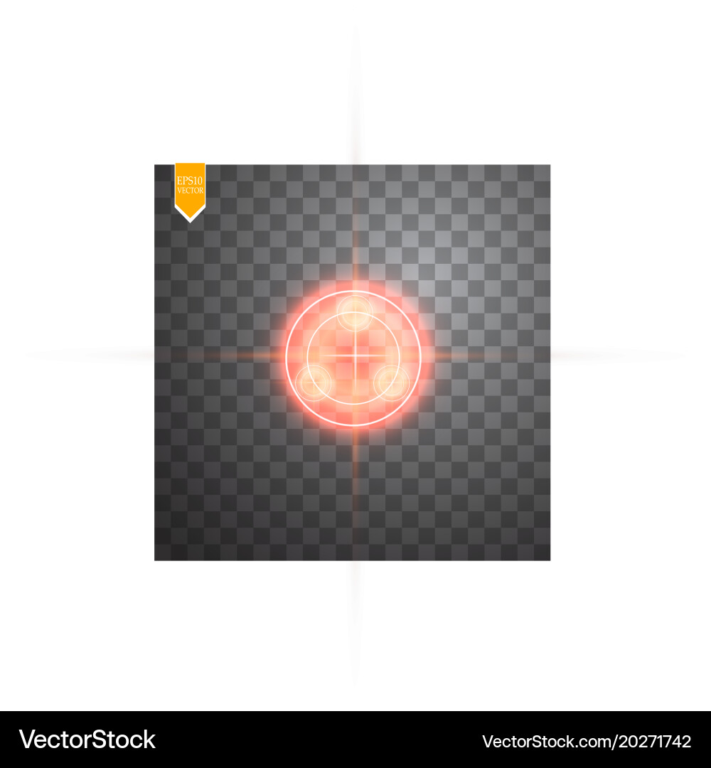 Neon target isolated game interface element vector image
