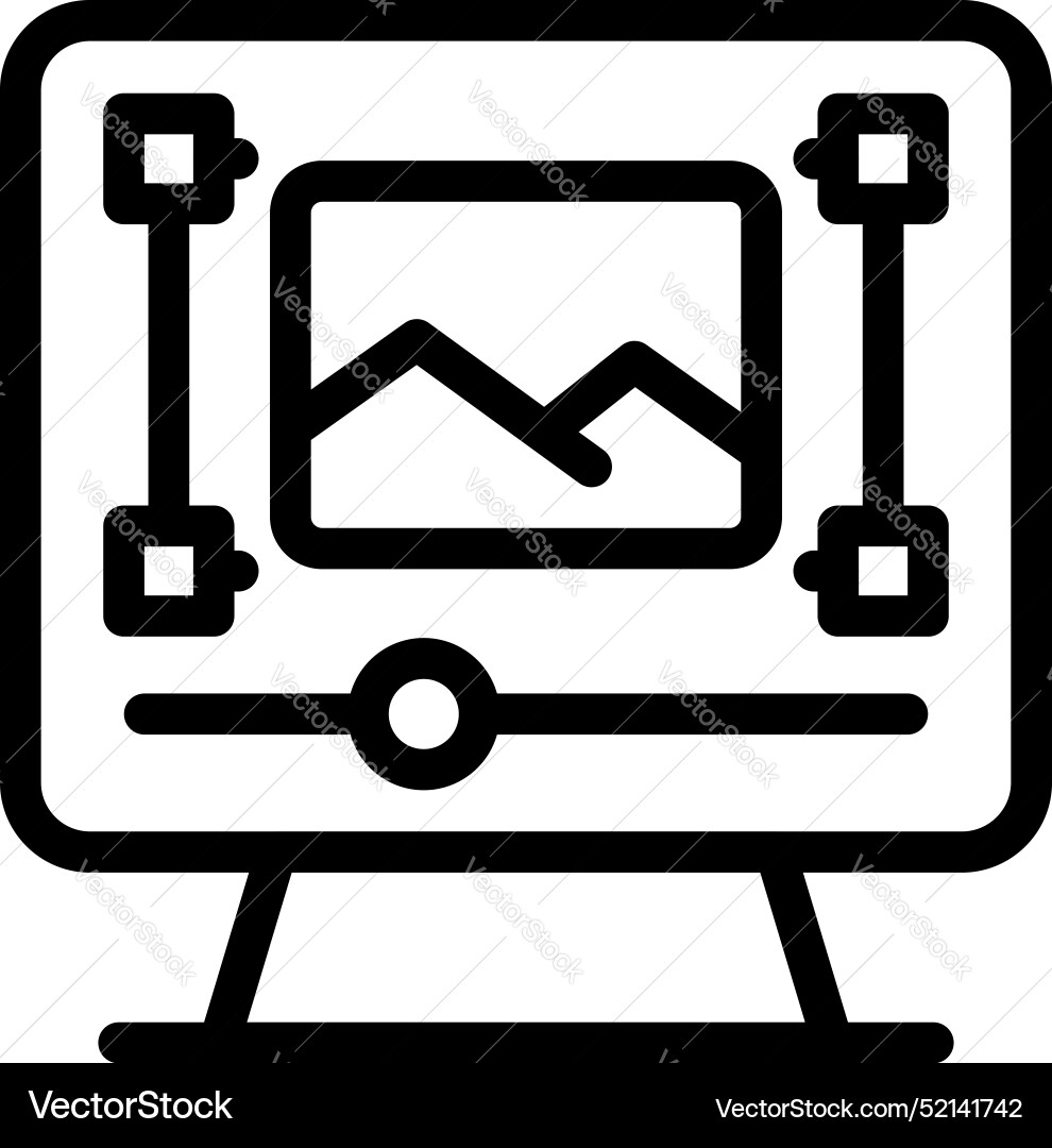 Photo editing software interface displaying image Vector Image