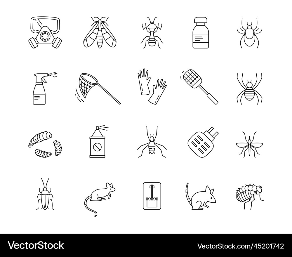Schädlingsbekämpfung Icons Bug und Rattenkontrolle Schädlingsbekämpfung Icons Bug und Rattenkontrolle vektorbild