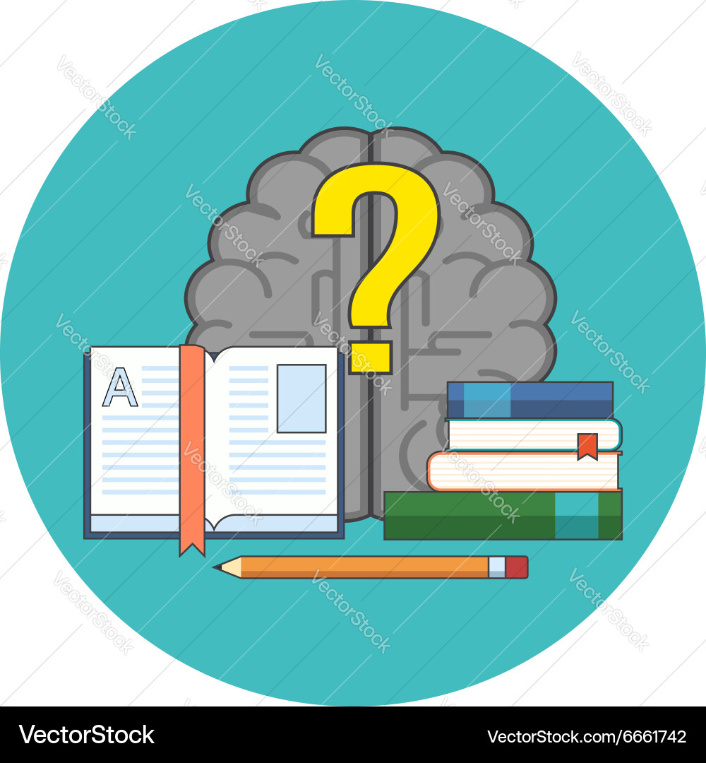 Searching for answers learning concept flat design Vector Image