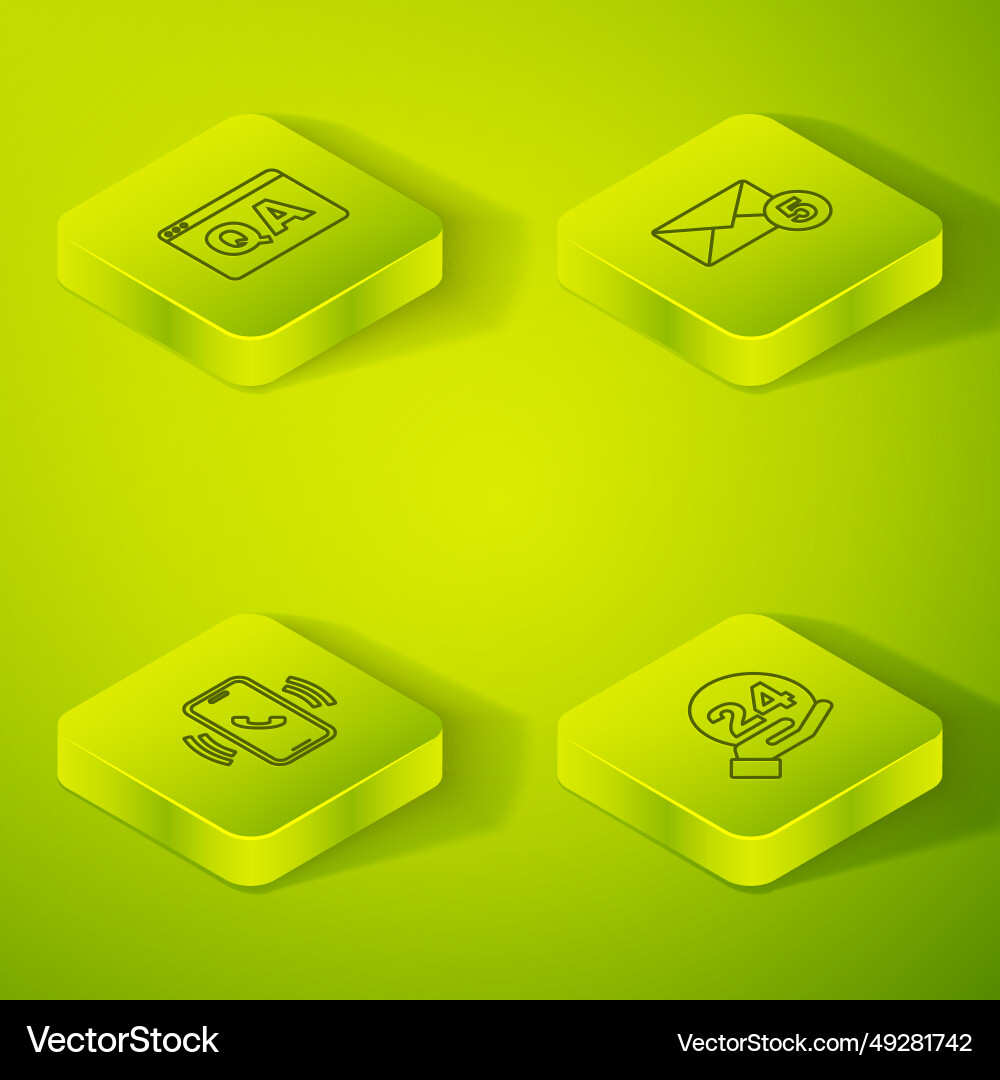 Set isometric line new email incoming message Set isometric line new email incoming message Vector Image