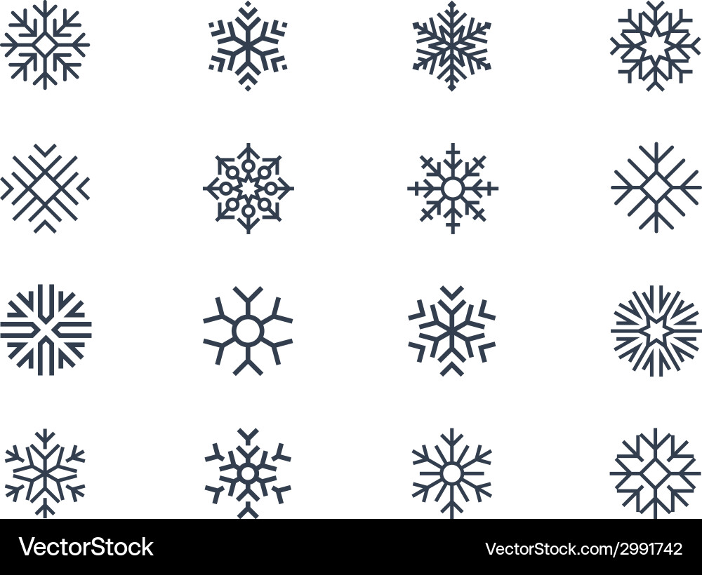 Snowflake Icon Set vector image