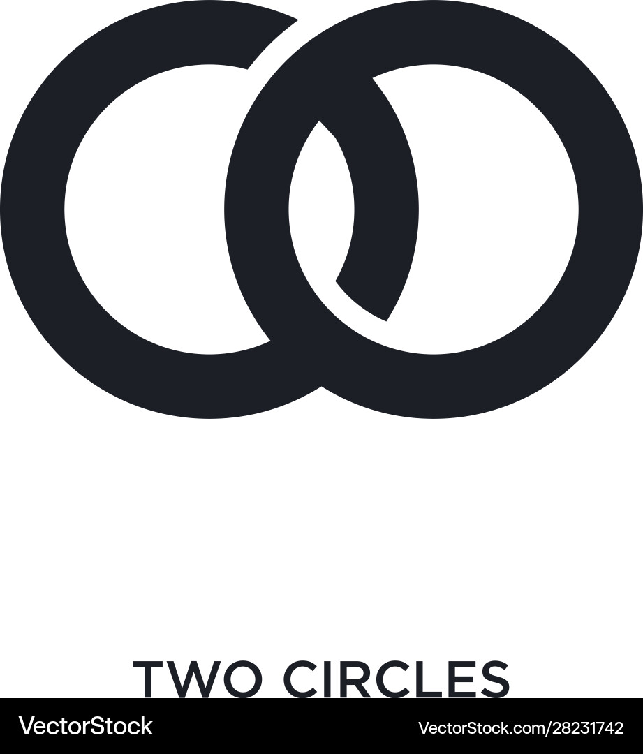 Two Circles Icon - Simple Element vector image