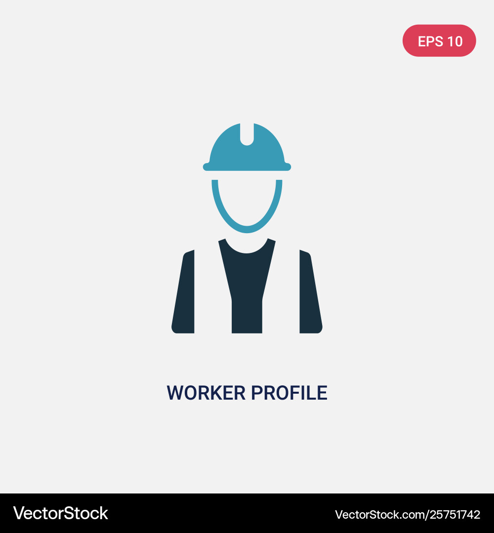 Two color worker profile icon from user concept Two color worker profile icon from user concept vector image