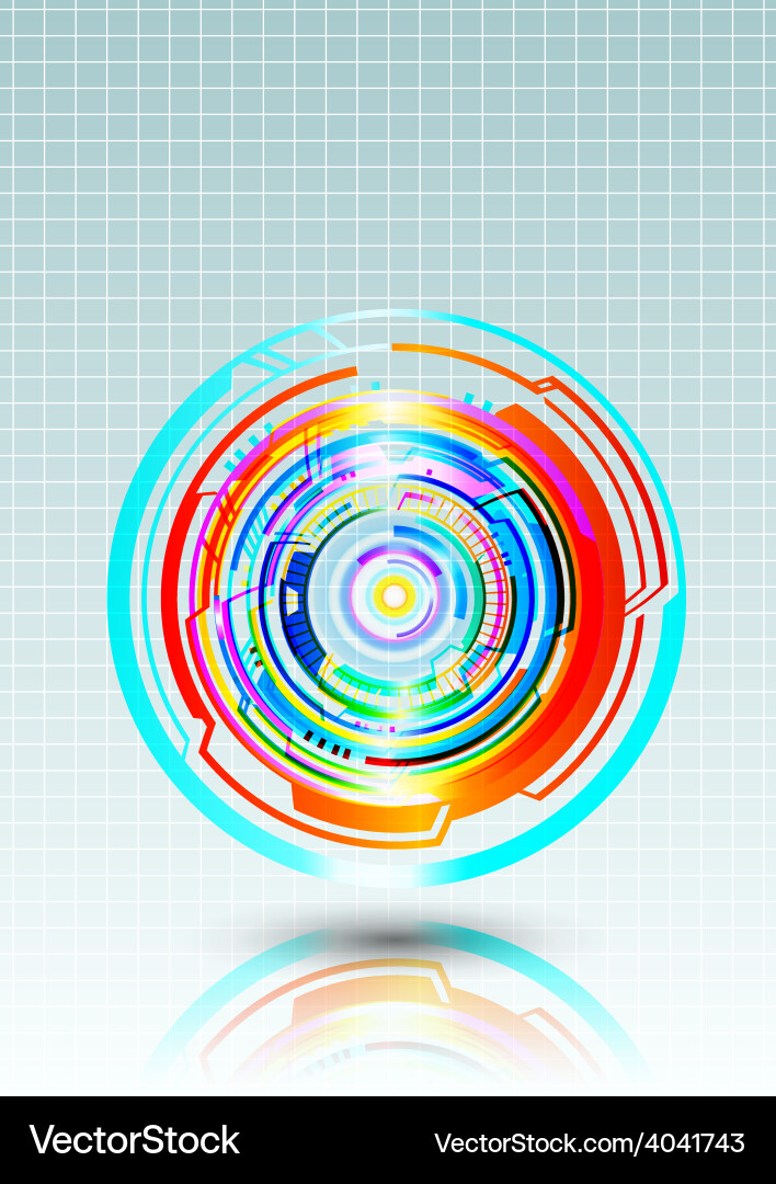 Abstract colorful technology circles background Vector Image