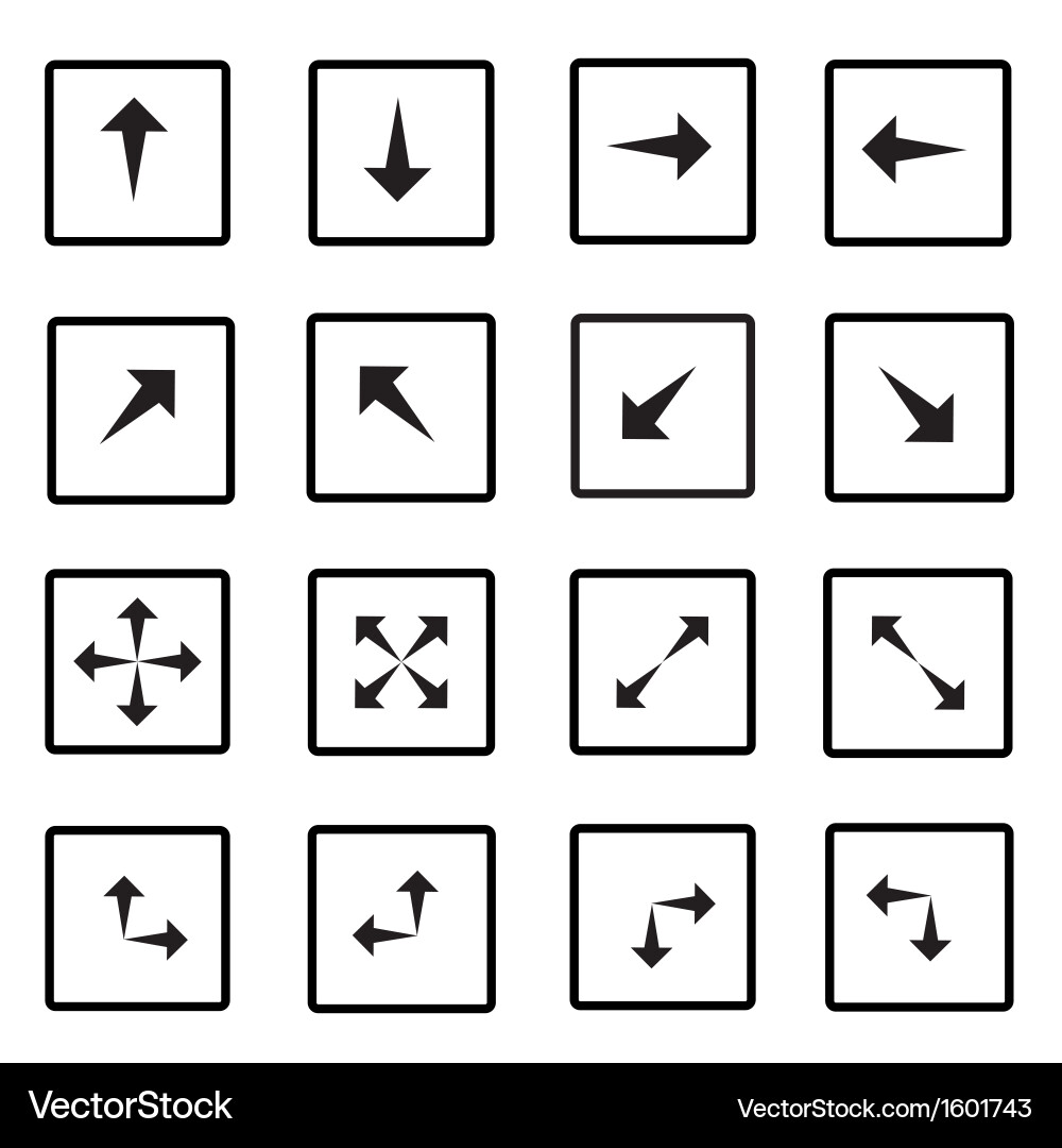 Arrow Icons Set - Multiple Arrows Vector Image