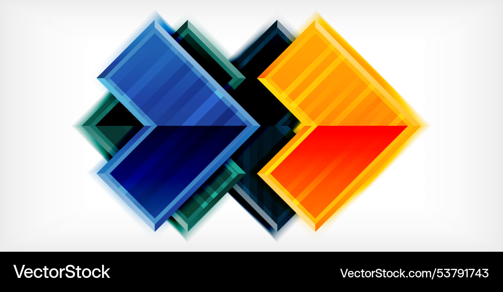 Arrow symbols created with 3d effects and line vector image