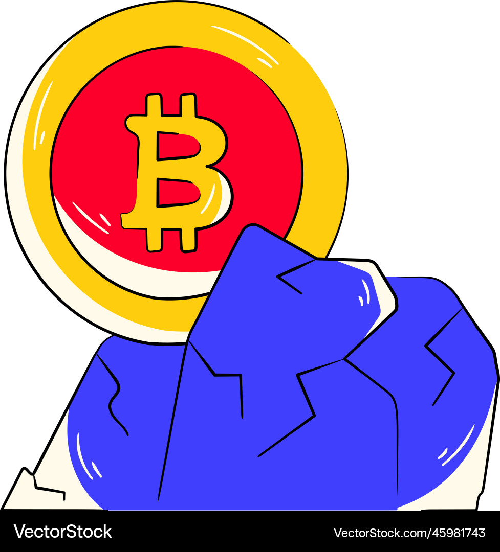 Bitcoin mountain (45981743) – Royalty-Free Vector | VectorStock