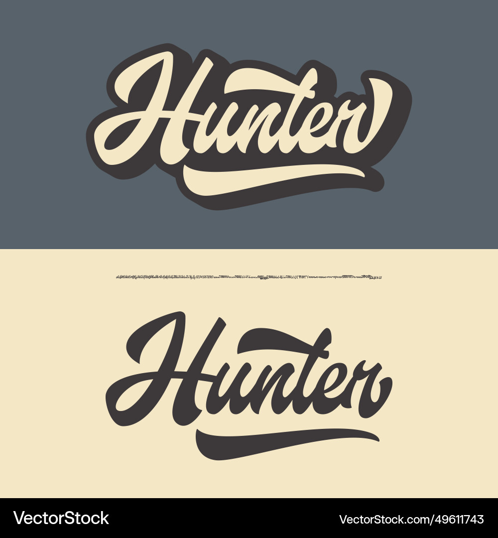 Brush Script Font - Hunter vector image