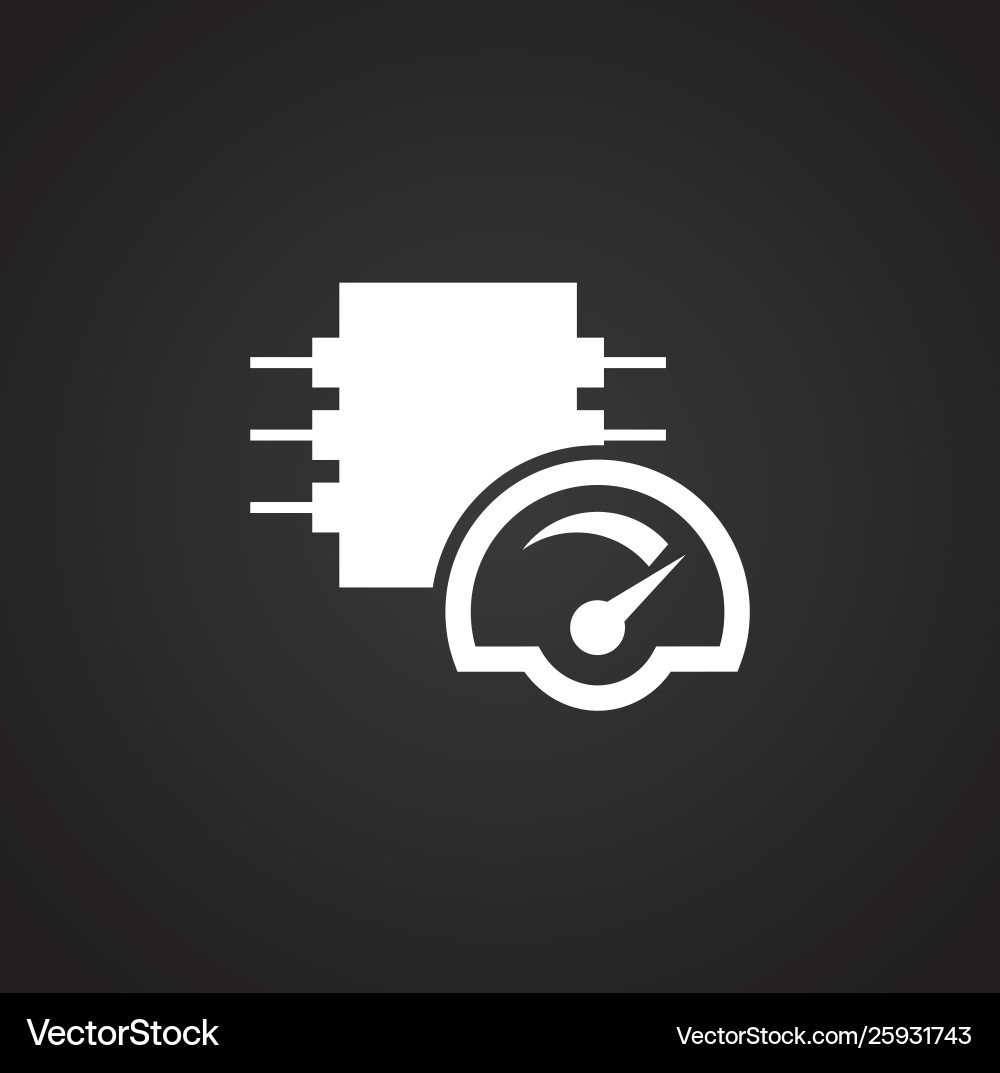 Computer chip related icon on background Vector Image