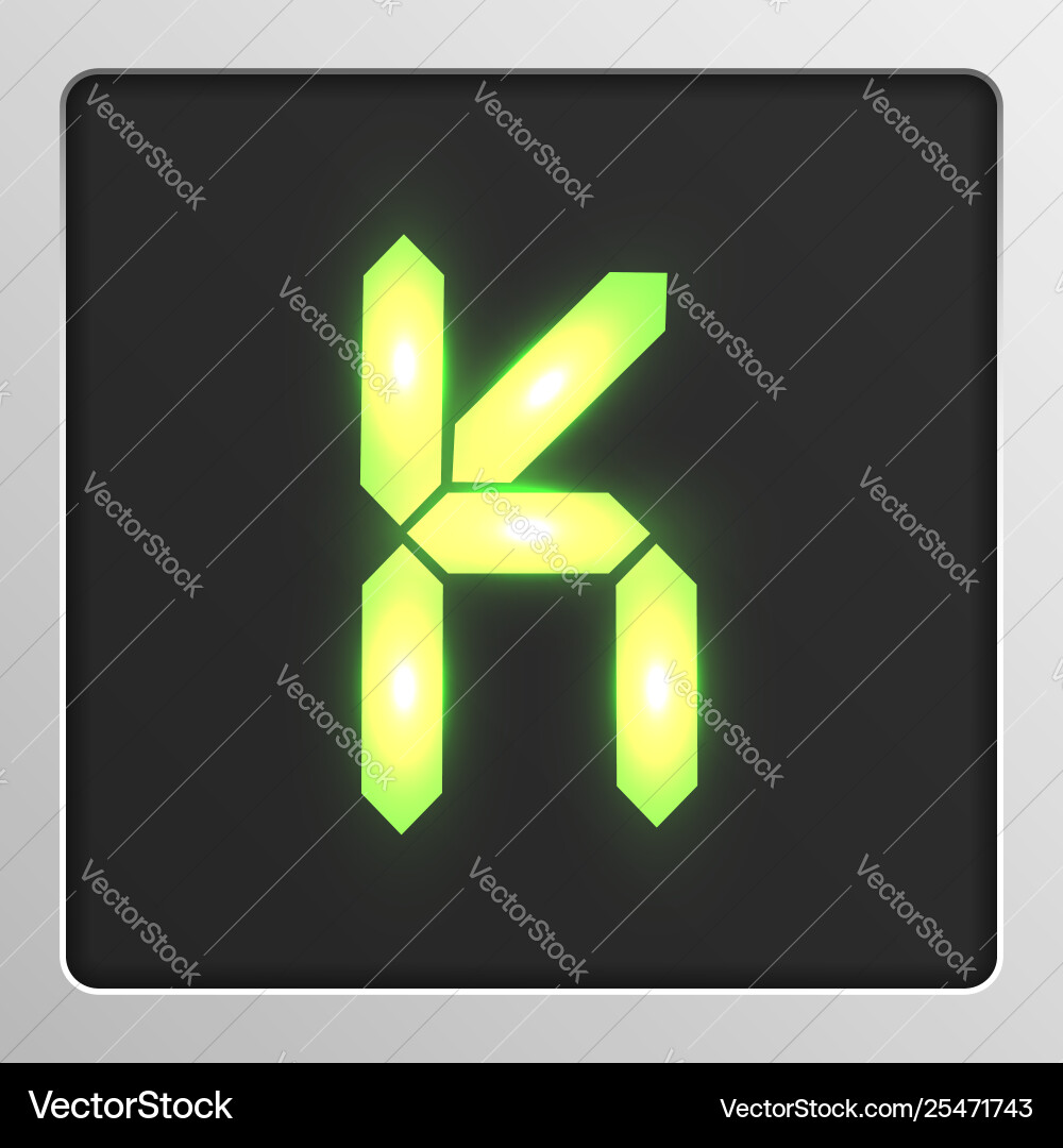 Digital character set typeface on a screen Digital character set typeface on a screen vector image