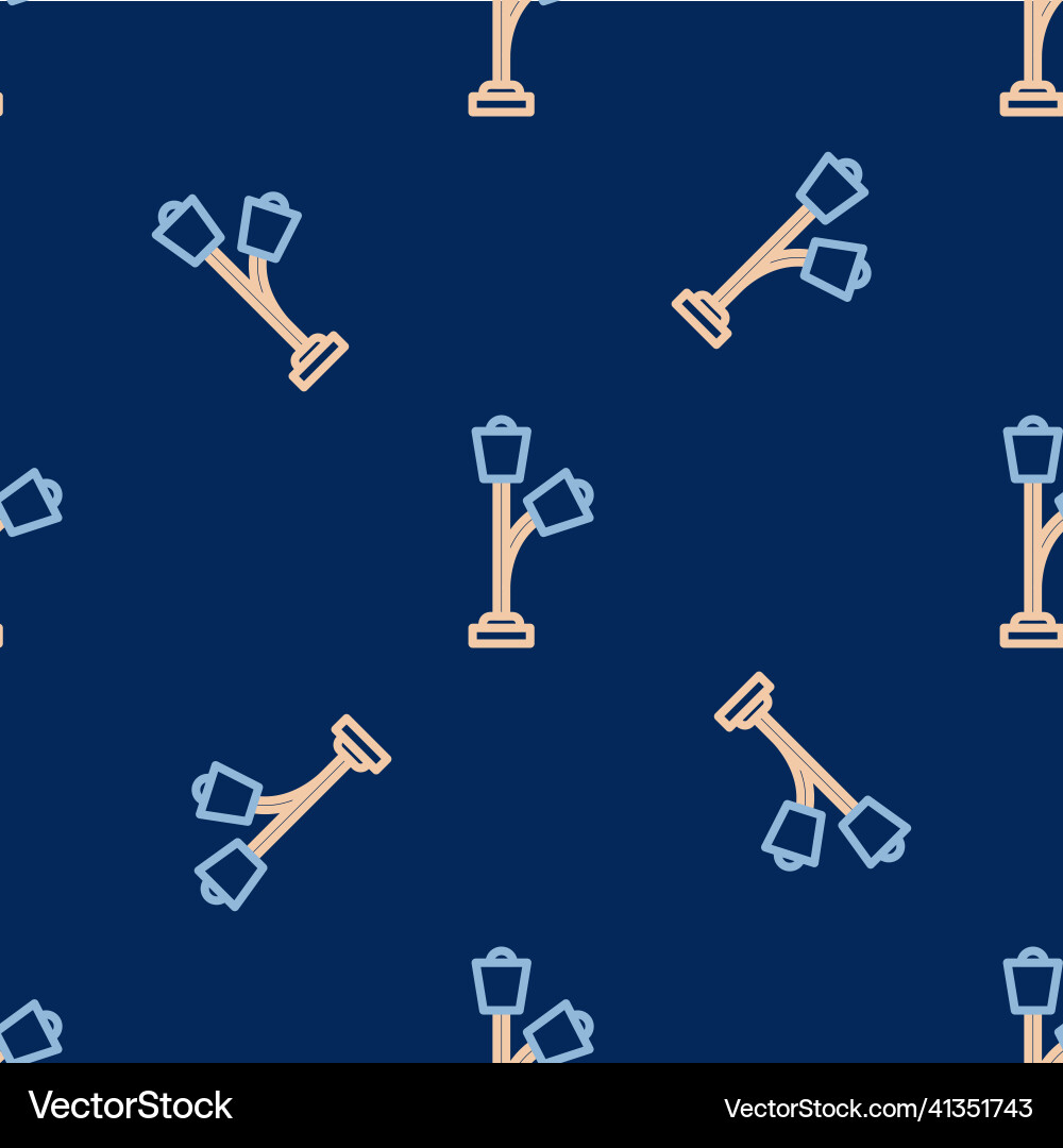 Line floor lamp icon isolated seamless pattern Line floor lamp icon isolated seamless pattern vector image