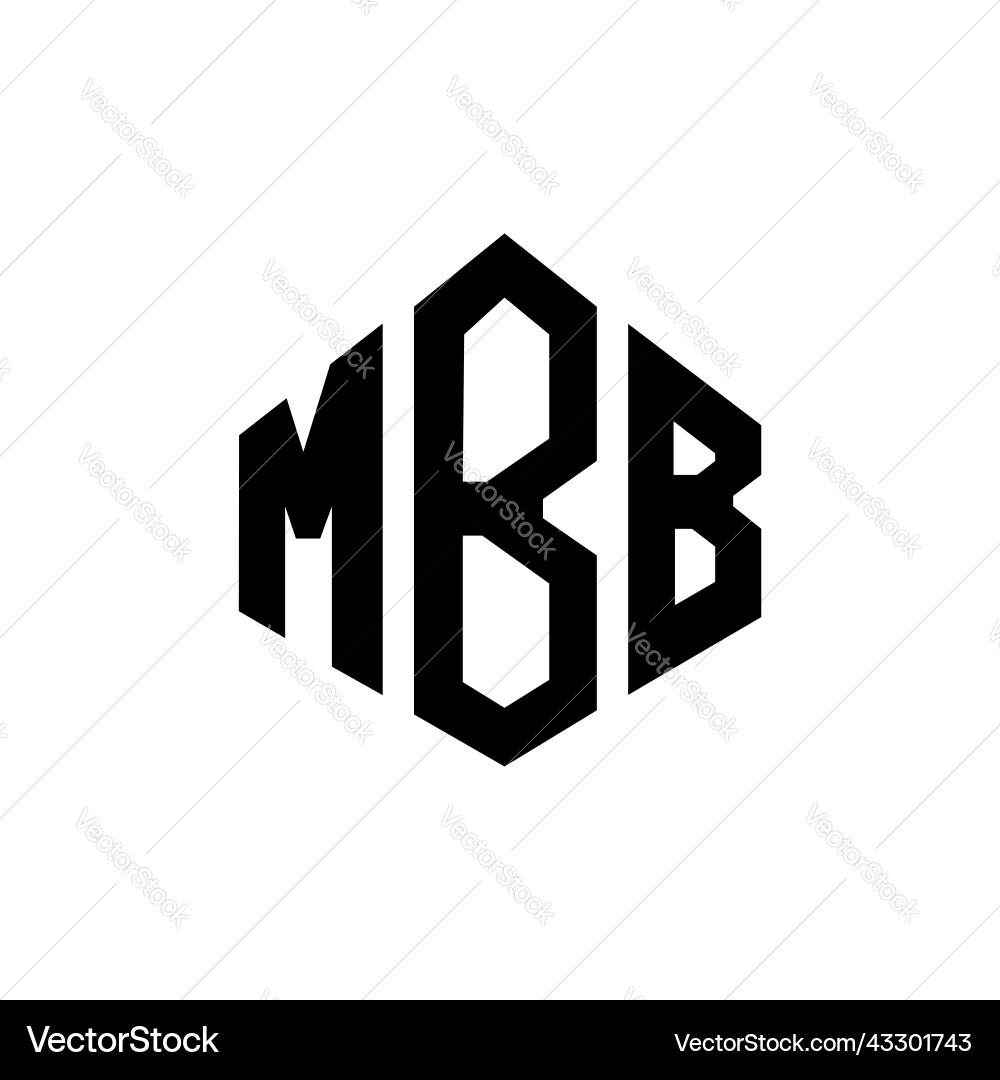 Mbb letter logo design with polygon shape vector image