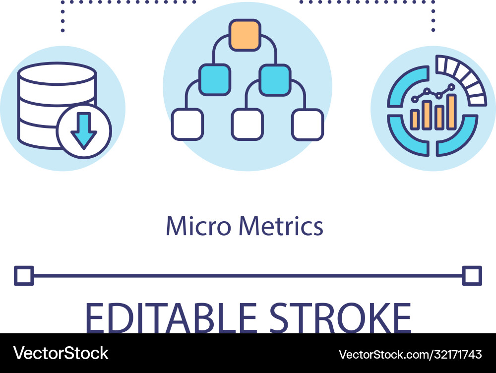 Micro Metrics Data Analysis Icon vector image