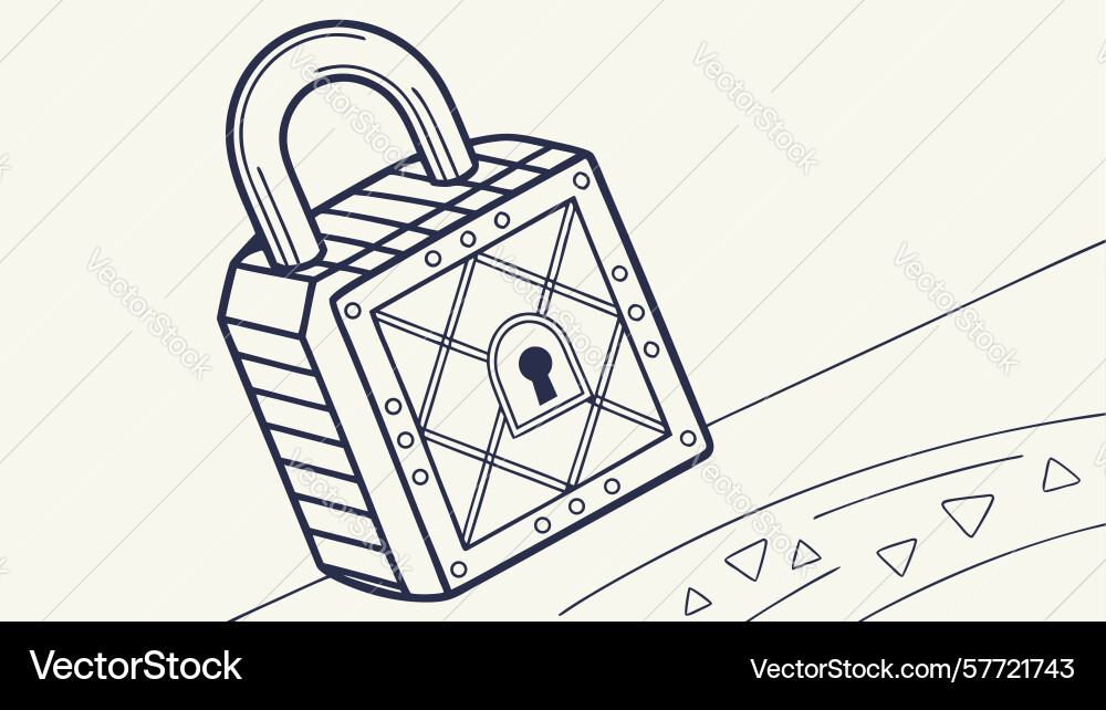 Padlock with abstract shapes conceptual security vector image