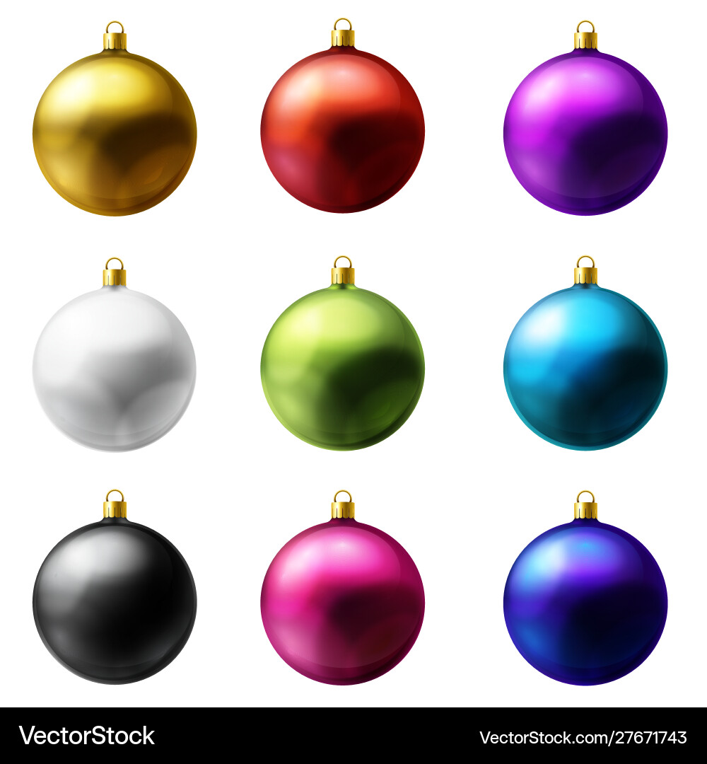 Realistic christmas holiday balls isolated Realistic christmas holiday balls isolated vector image