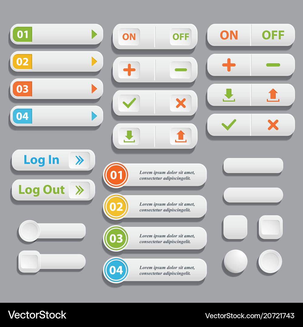Realistic Web Button Collection vector image
