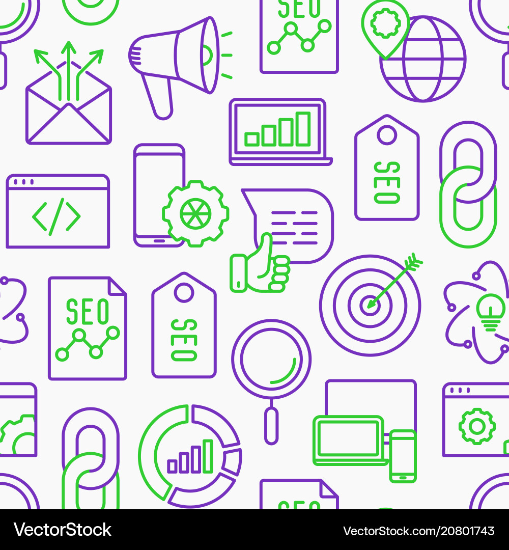 Seo and development seamless pattern Seo and development seamless pattern vector image