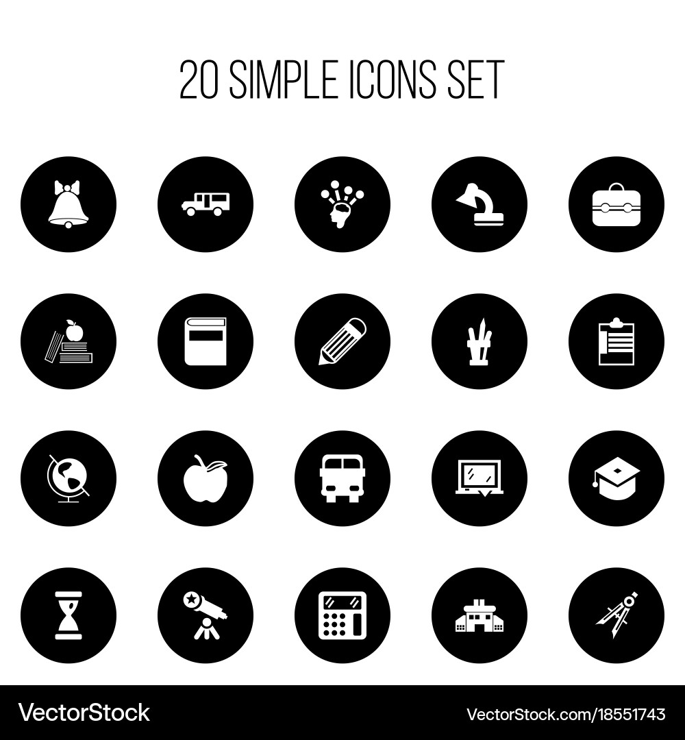 Set of 20 editable knowledge icons includes Vector Image