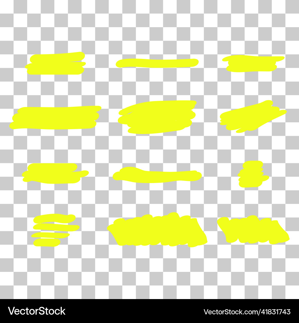 Set of highlight marker icon brush element ink Set of highlight marker icon brush element ink vector image