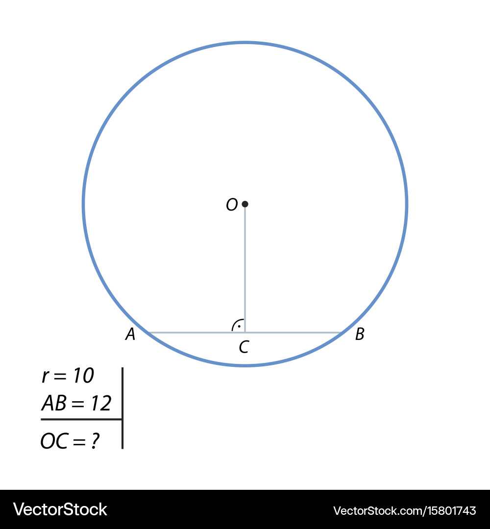 Task of finding the distance from center vector image