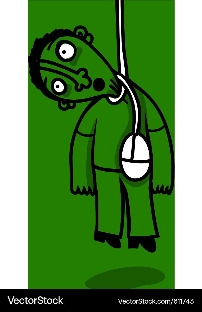 Tech Overload: Computer Death Vector Image