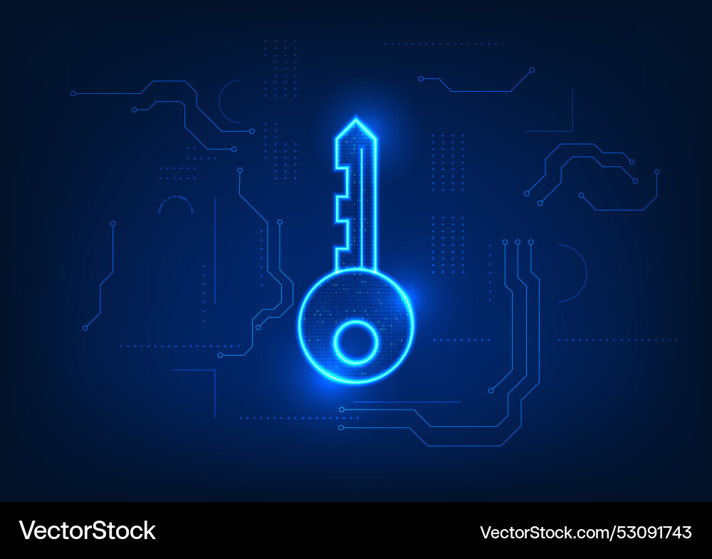 Technology background of the key inside Technology background of the key inside vector image