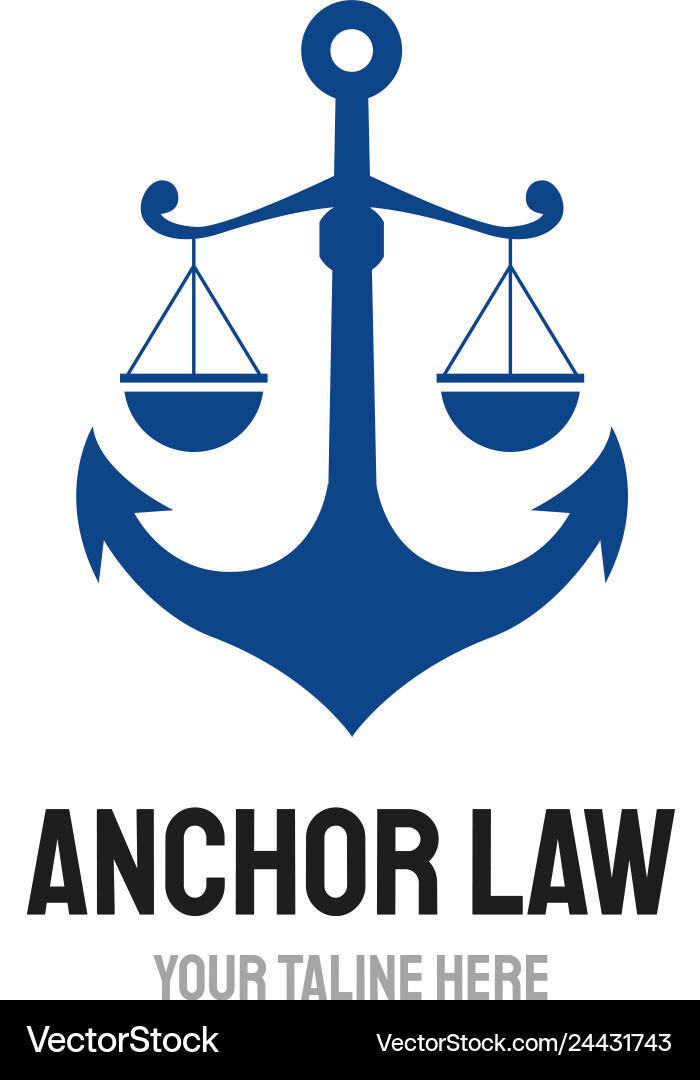 Vintage Anchor Law Logo vektorbild