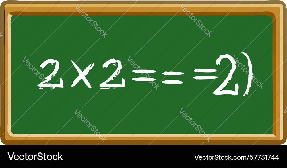 Chalkboard with simple math problem basic Vector Image