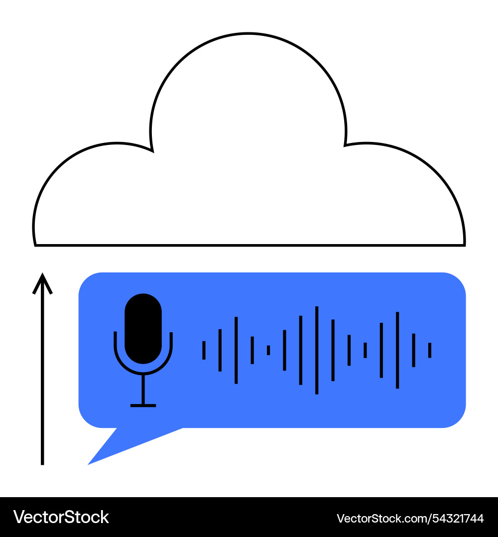 Cloud-enabled voice upload enhancing communication Cloud-enabled voice upload enhancing communication vector image