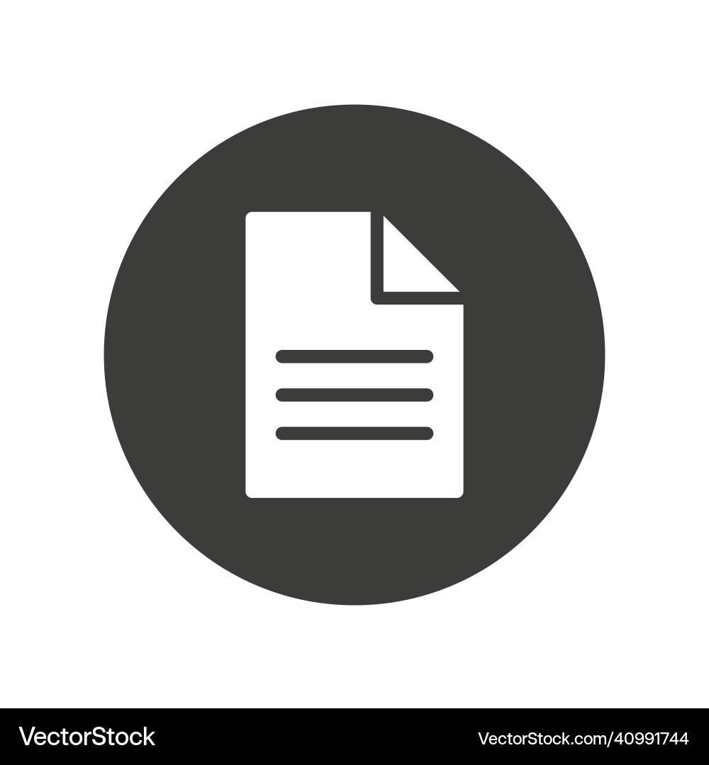 Document icon in a circle file symbol Vector Image