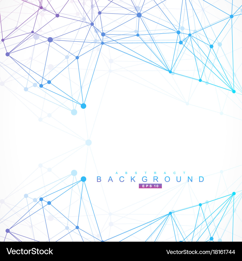 Geometric abstract background with connected line vector image