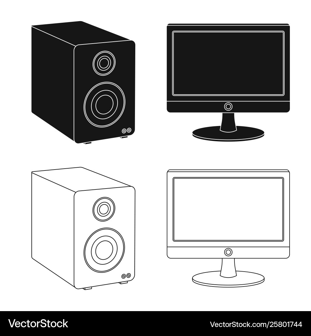 Isolated object laptop and device icon set vector image