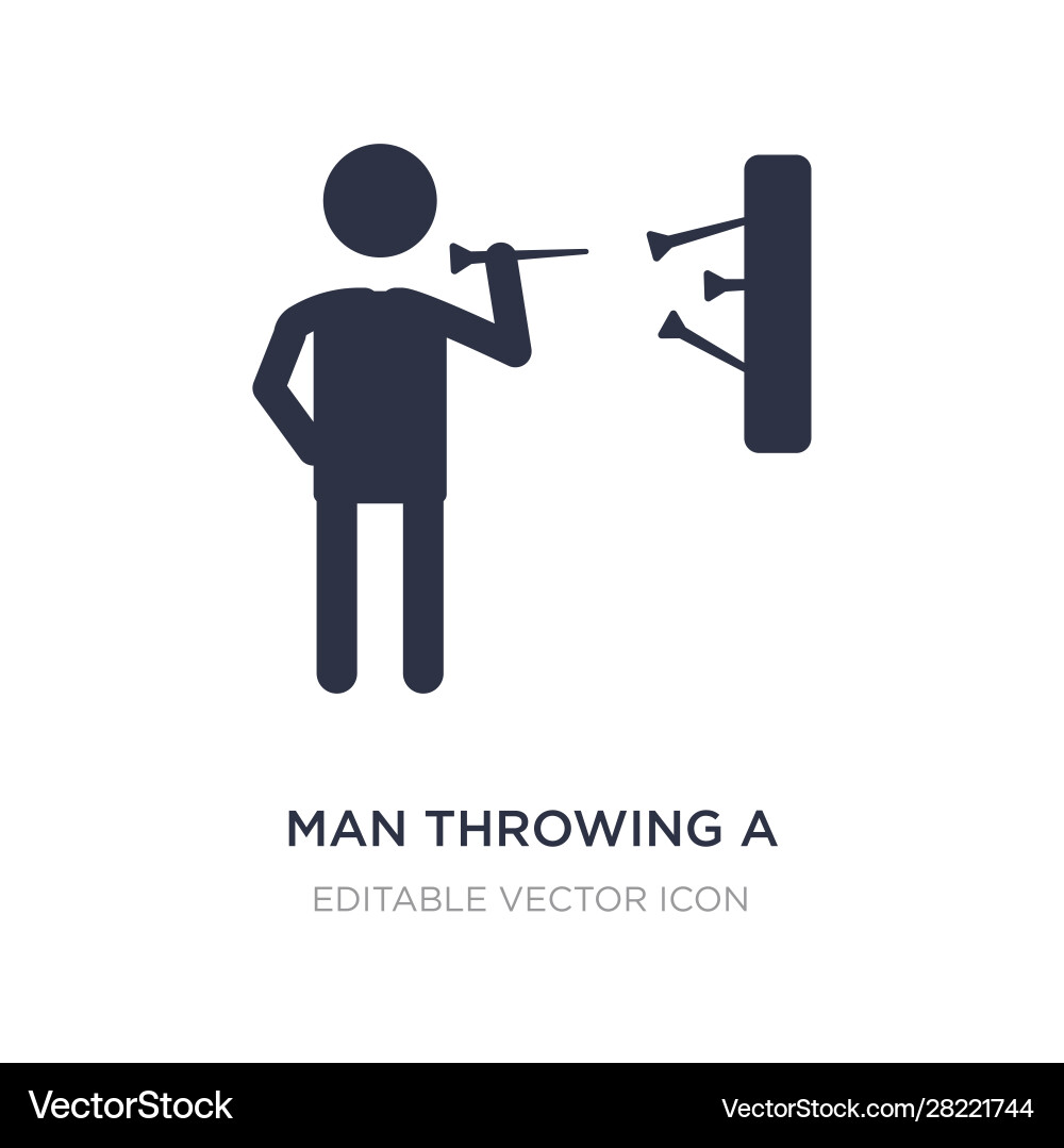 Man throwing a dart icon on white background Man throwing a dart icon on white background vector image