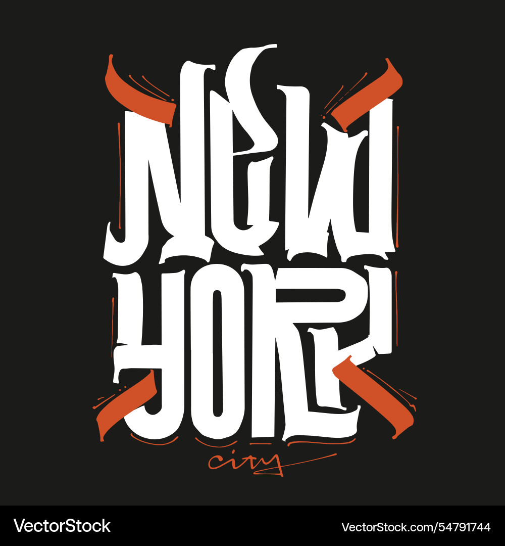 New york city lettering design hand written New york city lettering design hand written vector image