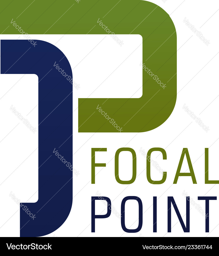 P letter icon for focal point vector image