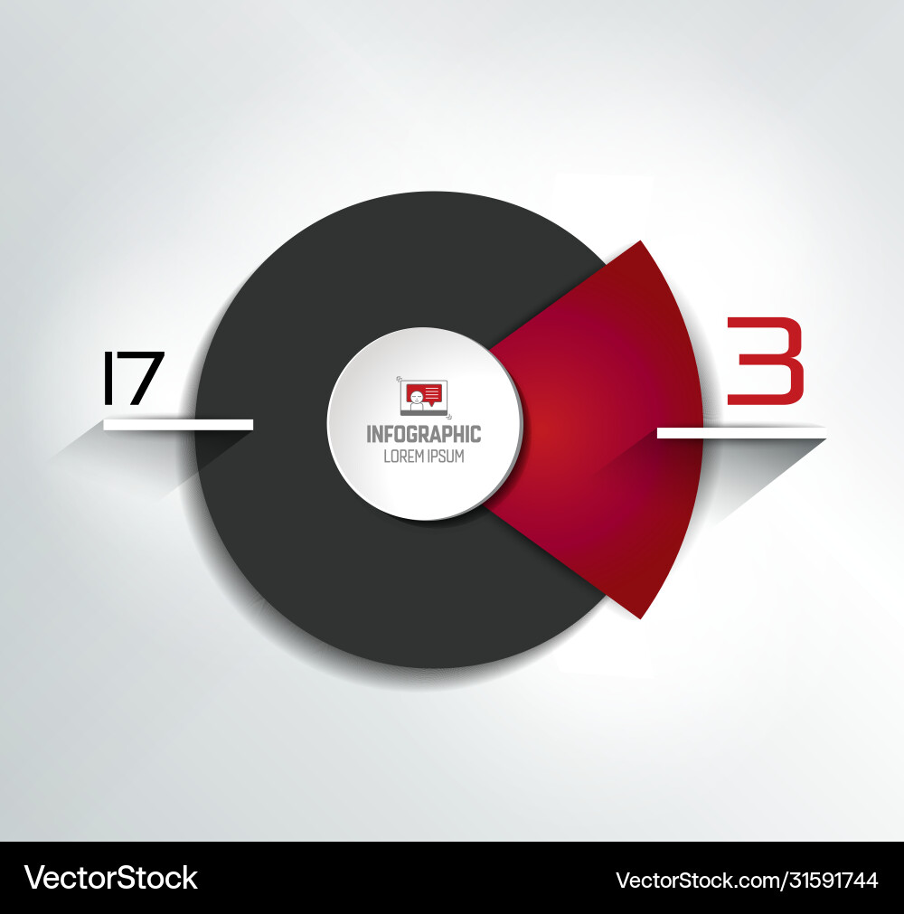 Round circle chart graph simply color editable Round circle chart graph simply color editable vector image
