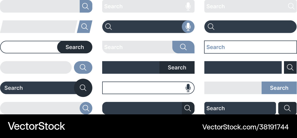 Search bar internet browser items ui design Search bar internet browser items ui design vector image
