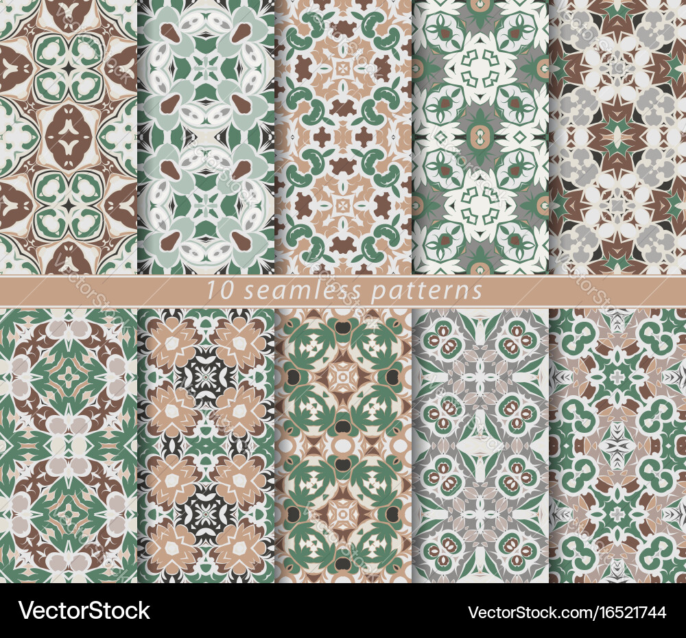 Set of seamless abstract pattern vector image