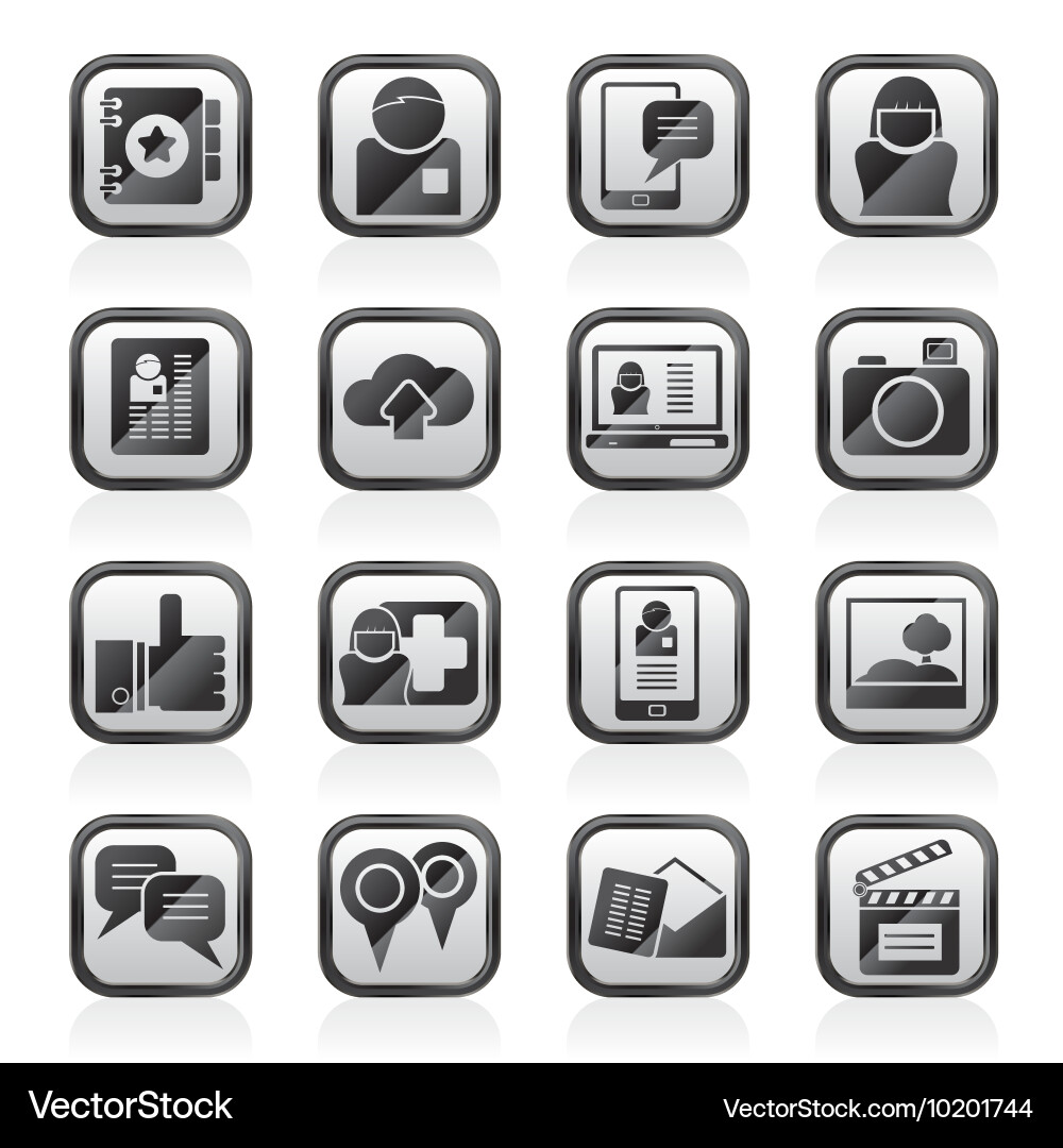 Social media network and internet icons Vector Image