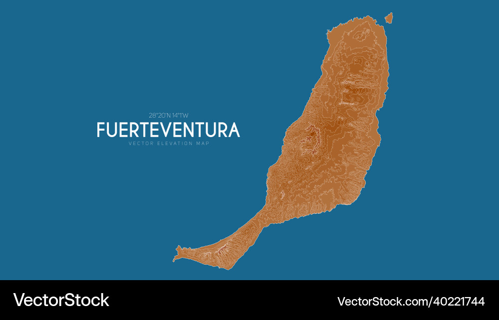 Topographic map of fuerteventura canary islands Topographic map of fuerteventura canary islands vector image