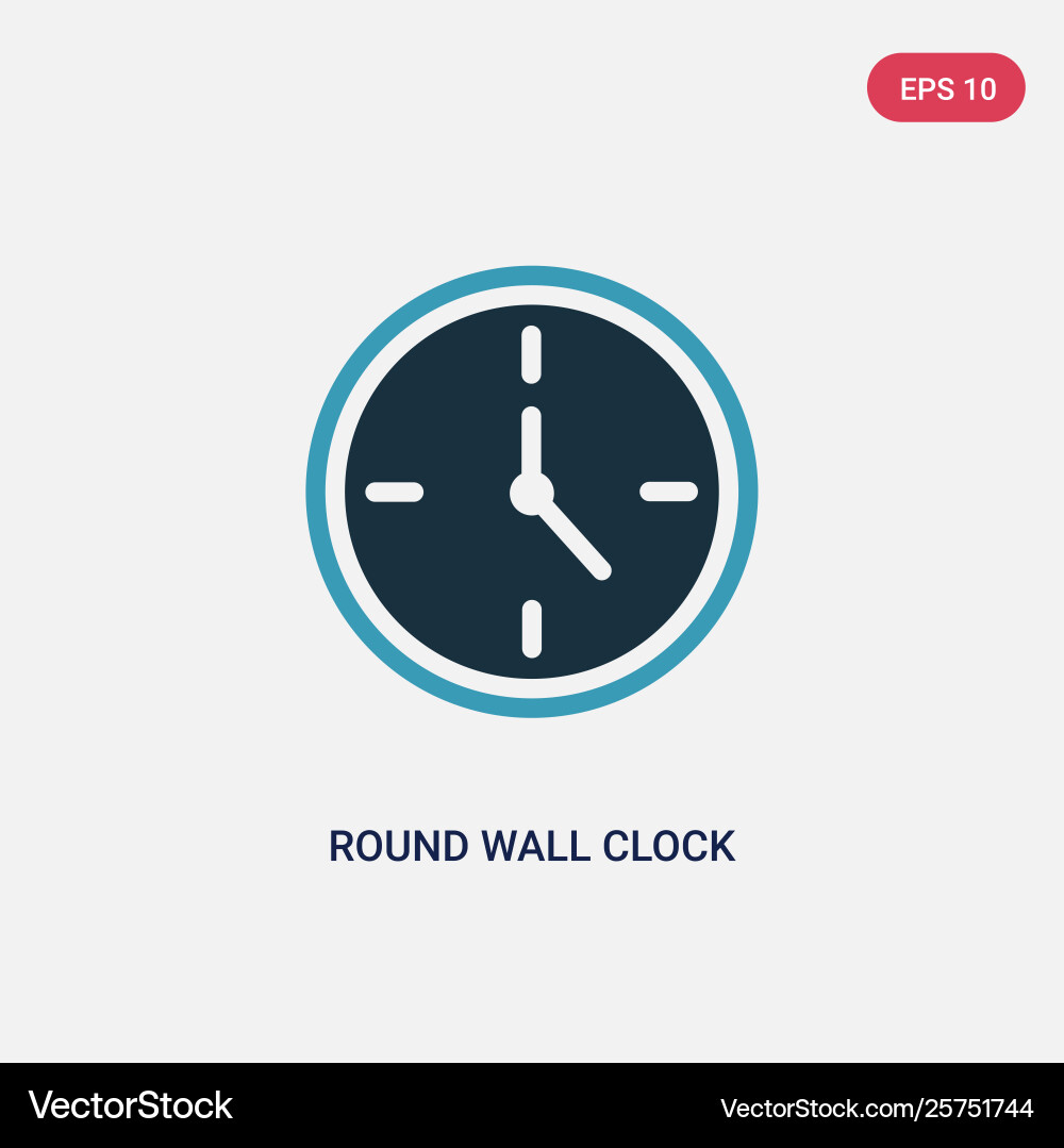 Two color round wall clock icon from user concept Two color round wall clock icon from user concept vector image