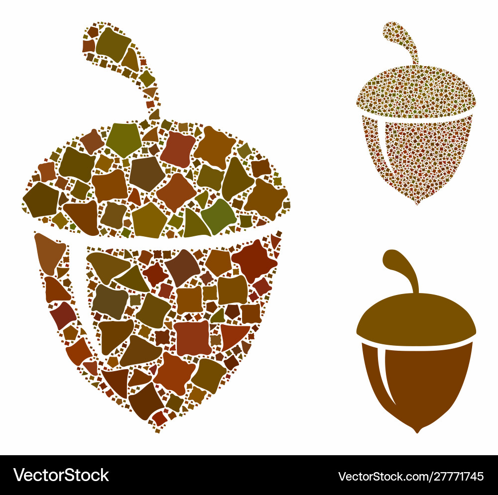 Acorn composition icon humpy elements Acorn composition icon humpy elements vector image