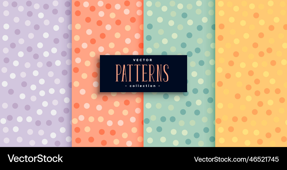 Beautiful circles patterns set in many colors vector image