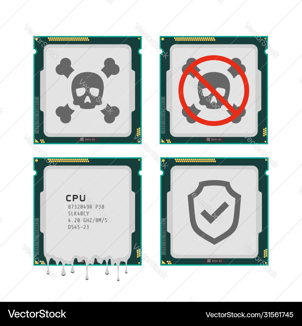 Cpu critical exploit vulnerabilities Cpu critical exploit vulnerabilities vector image