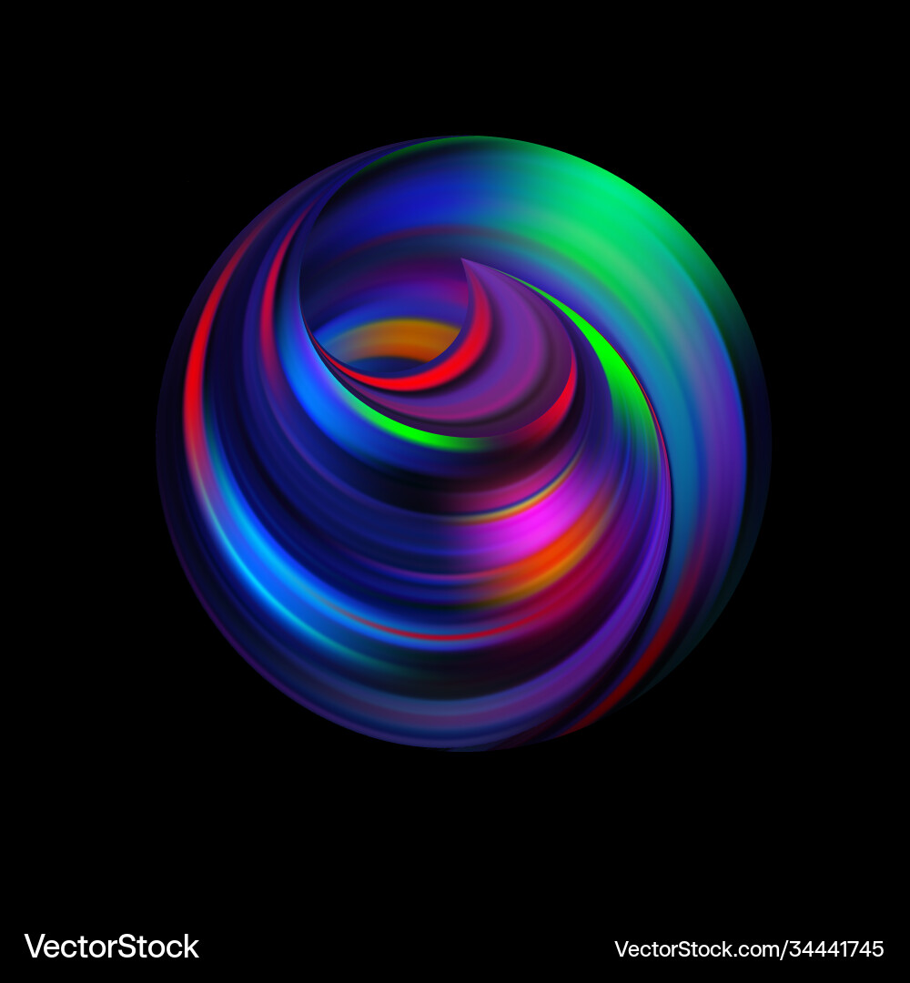 Curl inside circle loop swirl going vector image