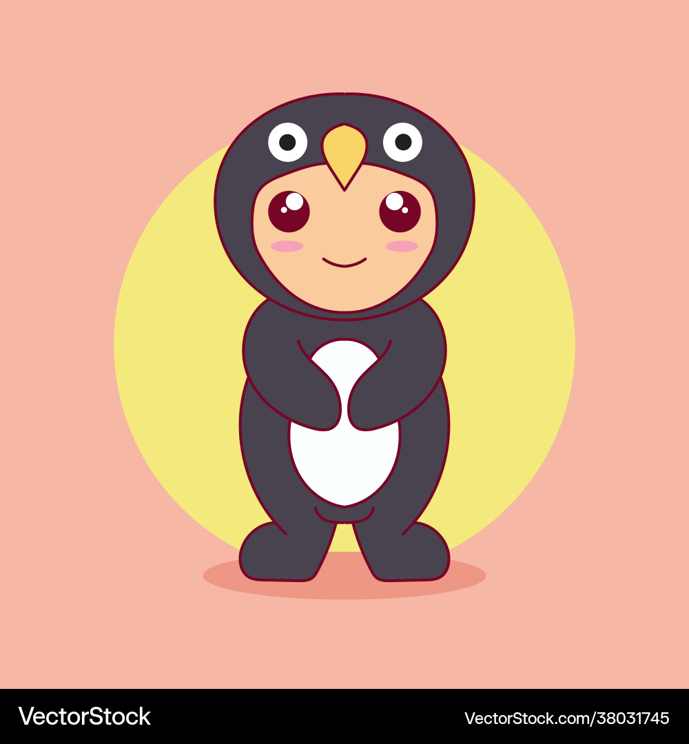 Cute kawaii penguin suitable for mascot or sticker Cute kawaii penguin suitable for mascot or sticker vector image