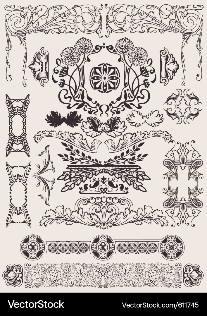 Elegant Calligraphic Ornaments vector image